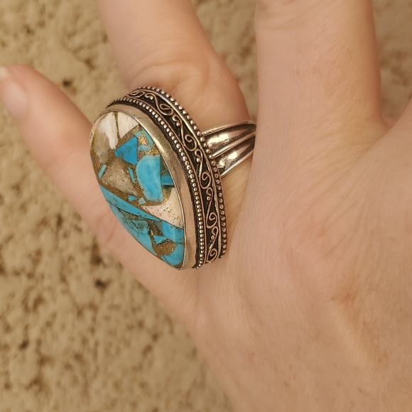 New Spiny Oyster 925 Silver Ring. - Picture 3 of 13